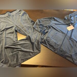 NWT Juicy Couture Velour regal blue Track Suit sweatsuit large wome…no bling